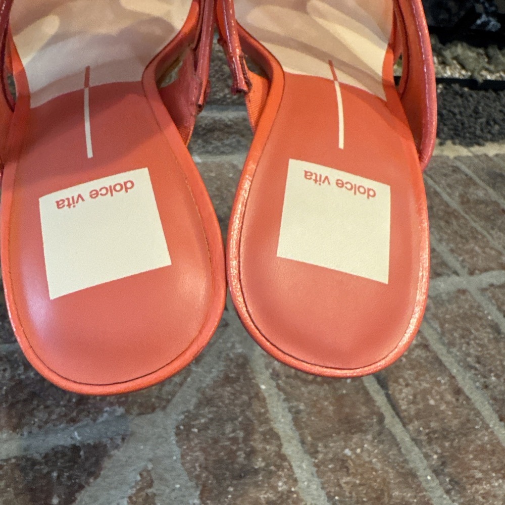 Dolce Vita Womens Sandals Orange Mesh Open-Toe Slide Square Toe Size‎ 6.5 #225 - Picture 12 of 16